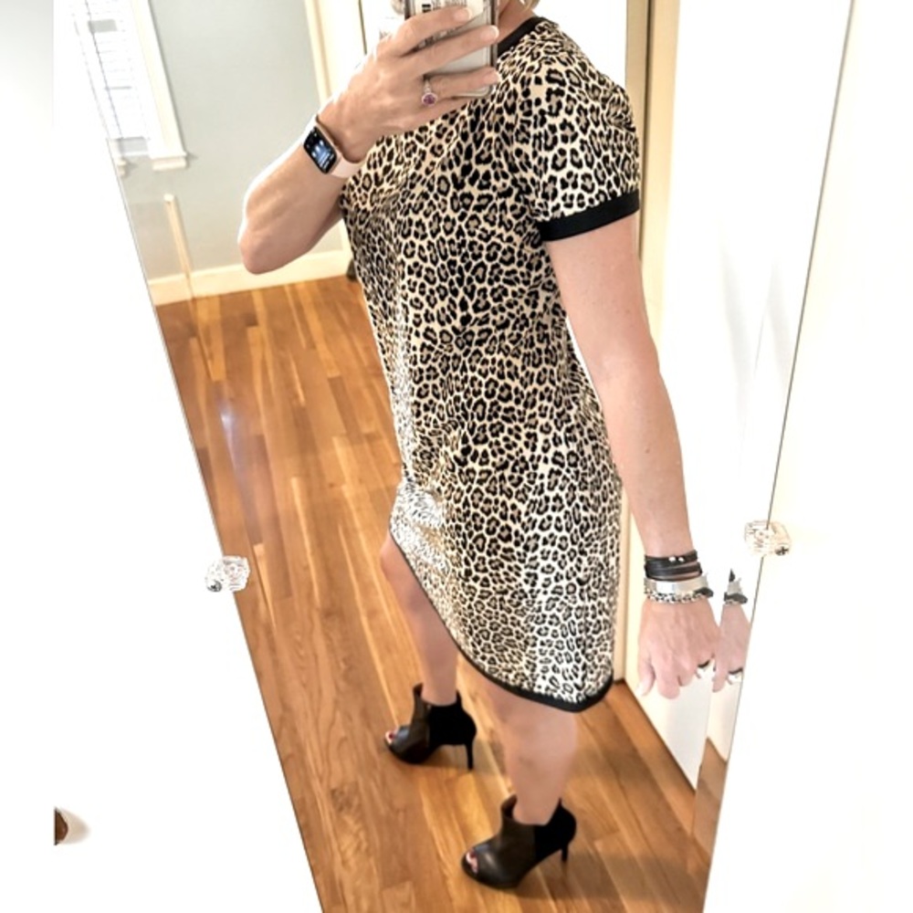 NWT Jude Connally Parker Mini Leopard Camel Dress Size S $198 - Picture 6 of 13